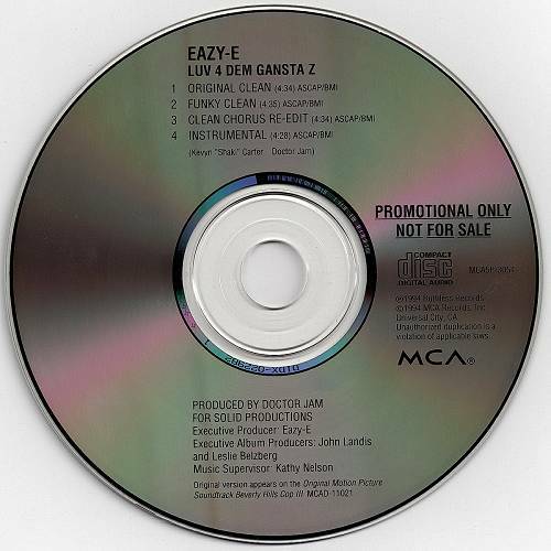 Eazy-E - Luv 4 Dem Gangsta'z (CD, Maxi-Single, Promo) cover